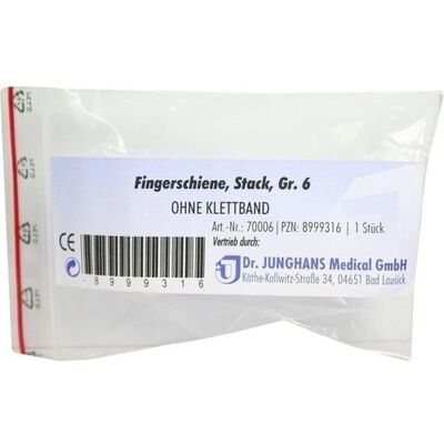 Dr. Junghans Medical GmbH FINGERSCHIENE nach Stack Gr.6 1 St. Dr. Junghans Medical GmbH FINGERSCHIENE nach Stack Gr.6 1 St.