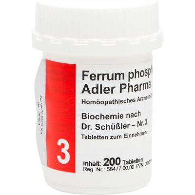 BIOCHEMIE Adler 3 Ferrum phosphoricum D 12 Tabl. 200 St. BIOCHEMIE Adler 3 Ferrum phosphoricum D 12 Tabl. 200 St.