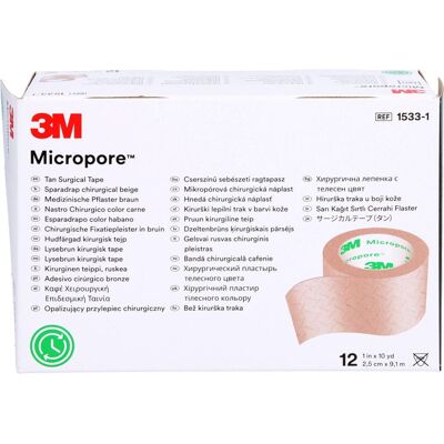 3M Micropore Hautfreundlicher Verband - 2,5cm x 9,1m 3M Micropore Hautfreundlicher Verband - 2,5cm x 9,1m