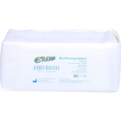 ERENA Verbandstoffe GmbH & Co. KG ERENA Mullkompr.5x5 cm unsteril 8fach 100 St. ERENA Verbandstoffe GmbH & Co. KG ERENA Mullkompr.5x5 cm unsteril 8fach 100 St.