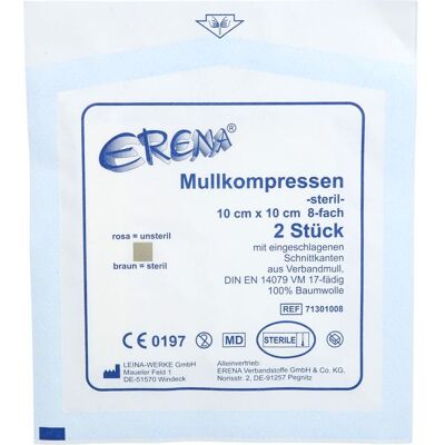 ERENA Verbandstoffe GmbH & Co. KG ERENA Mullkompr.10x10 cm steril 8fach 10 St. ERENA Verbandstoffe GmbH & Co. KG ERENA Mullkompr.10x10 cm steril 8fach 10 St.