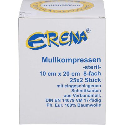 ERENA Verbandstoffe GmbH & Co. KG ERENA Mullkompr.10x20 cm steril 8fach 50 St. ERENA Verbandstoffe GmbH & Co. KG ERENA Mullkompr.10x20 cm steril 8fach 50 St.