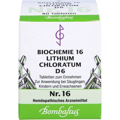 Bombastus-Werke AG BIOCHEMIE 16 Lithium chloratum D 6 Tabletten 80 St. Bombastus-Werke AG BIOCHEMIE 16 Lithium chloratum D 6 Tabletten 80 St.