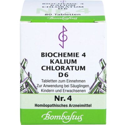 Bombastus-Werke AG BIOCHEMIE 4 Kalium chloratum D 6 Tabletten 80 St. Bombastus-Werke AG BIOCHEMIE 4 Kalium chloratum D 6 Tabletten 80 St.