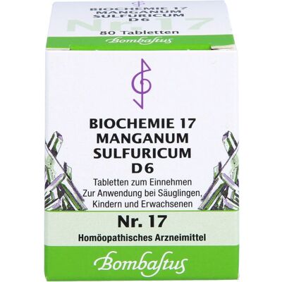 Bombastus-Werke AG BIOCHEMIE 17 Manganum sulfuricum D 6 Tabletten 80 St. Bombastus-Werke AG BIOCHEMIE 17 Manganum sulfuricum D 6 Tabletten 80 St.