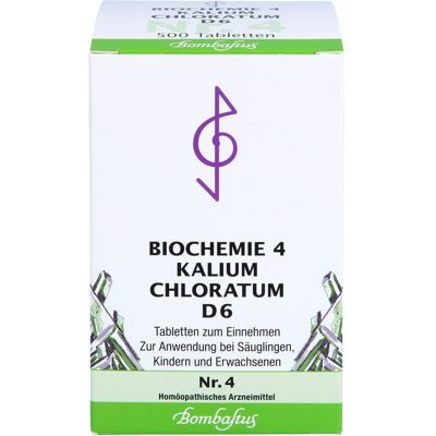 Bombastus-Werke AG BIOCHEMIE 4 Kalium chloratum D 6 Tabletten 500 St. Bombastus-Werke AG BIOCHEMIE 4 Kalium chloratum D 6 Tabletten 500 St.