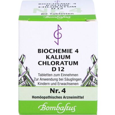 Bombastus-Werke AG BIOCHEMIE 4 Kalium chloratum D 12 Tabletten 80 St. Bombastus-Werke AG BIOCHEMIE 4 Kalium chloratum D 12 Tabletten 80 St.