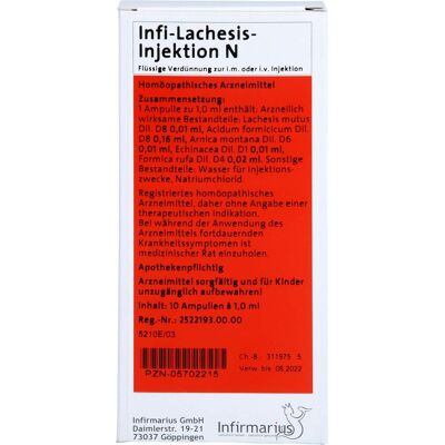 Infirmarius GmbH INFI LACHESIS Injektion N 10 ml Infirmarius GmbH INFI LACHESIS Injektion N 10 ml