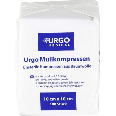 Urgo GmbH URGO MULLKOMPRESSEN 10x10 cm unsteril 100 St. Urgo GmbH URGO MULLKOMPRESSEN 10x10 cm unsteril 100 St.