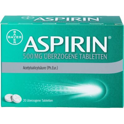 Bayer ASPIRIN 500 mg überzogene Tabletten 20 St. Bayer ASPIRIN 500 mg überzogene Tabletten 20 St.
