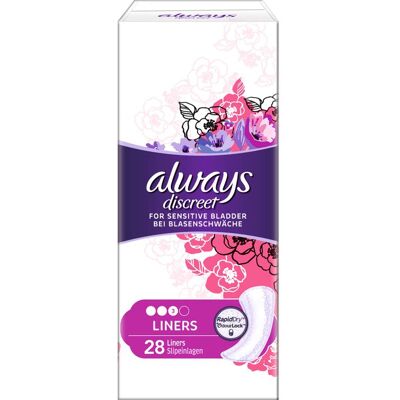 Halajot Einkaufs OHG ALWAYS discreet Inkontinenz Liner Slipeinlagen 28 St. Halajot Einkaufs OHG ALWAYS discreet Inkontinenz Liner Slipeinlagen 28 St.