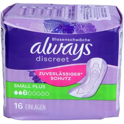 Halajot Einkaufs OHG ALWAYS discreet Inkontinenz Einl.small plus 16 St. Halajot Einkaufs OHG ALWAYS discreet Inkontinenz Einl.small plus 16 St.