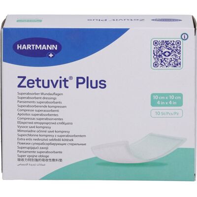 Cc ZETUVIT Plus extrastarke Saugkompr.steril 10x10 cm 10 St. Cc ZETUVIT Plus extrastarke Saugkompr.steril 10x10 cm 10 St.