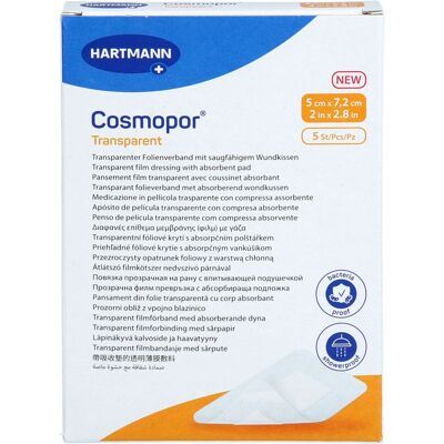 Cosmopor Transparent Penso - Wundverband - 5cm x 7,2cm - Packung mit 5 Cosmopor Transparent Penso - Wundverband - 5cm x 7,2cm - Packung mit 5