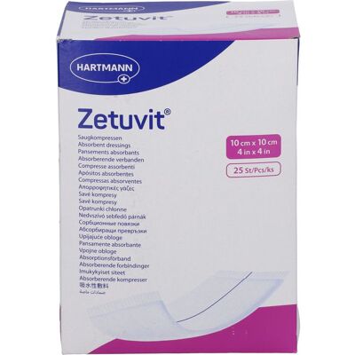 Kohlpharma GmbH ZETUVIT Saugkompressen steril 10x10 cm 25 St. Kohlpharma GmbH ZETUVIT Saugkompressen steril 10x10 cm 25 St.