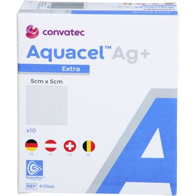 Cc AQUACEL Ag+ Extra 5x5 cm Kompressen 10 St. Cc AQUACEL Ag+ Extra 5x5 cm Kompressen 10 St.