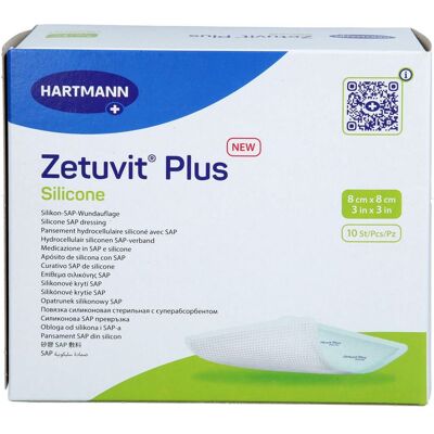 Cc ZETUVIT Plus Silicone steril 8x8 cm 10 St. Cc ZETUVIT Plus Silicone steril 8x8 cm 10 St.