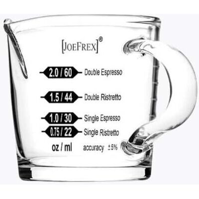 Joefrex Espresso Shotglas Doppel-Auslauf Transparent 70 ml Barista Joefrex Espresso Shotglas Doppel-Auslauf Transparent 70 ml Barista