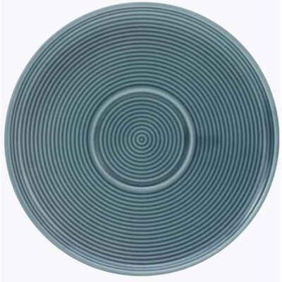 CreaTable Session Cappuccinountertasse Blau 15 cm Rillenrelief CreaTable Session Cappuccinountertasse Blau 15 cm Rillenrelief