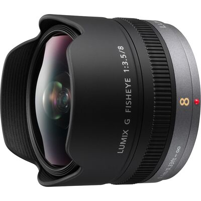 Panasonic LUMIX H-F008E - LUMIX G Fisheye 8 mm F35 Objektiv, schwarz Panasonic LUMIX H-F008E - LUMIX G Fisheye 8 mm F35 Objektiv, schwarz