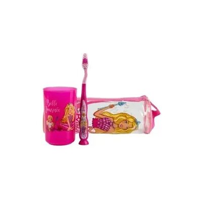 Tinokou Set Becher Etui Und Ergonomische Zahnbürste Barbie 3 Stück Tinokou Set Becher Etui Und Ergonomische Zahnbürste Barbie 3 Stück