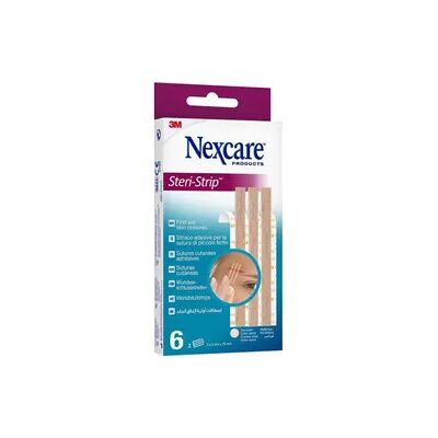 Nexcare Steri-Strip Selbstklebende Hautnähte Beige 6x75mm 2x3 Strips Nexcare Steri-Strip Selbstklebende Hautnähte Beige 6x75mm 2x3 Strips