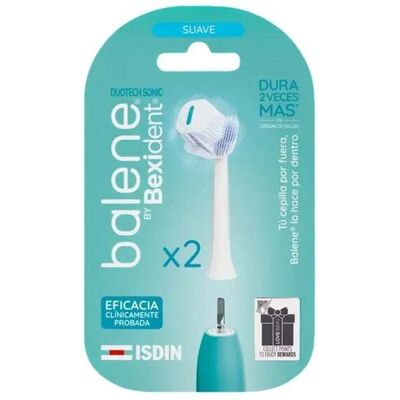 ISDIN Balene by Bexident Duotech Sonic Ersatzbürstenkopf Elektrische Weiche Zahnbürste x2 ISDIN Balene by Bexident Duotech Sonic Ersatzbürstenkopf Elektrische Weiche Zahnbürste x2
