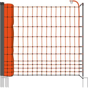 VOSS.farming classic 25m Hühnerzaun, Geflügelnetz, 106cm, 9 Pfähle, 2 Spitzen, orange