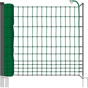 VOSS.farming classic 25m Hühnerzaun, Geflügelnetz, 106cm, 9 Pfähle, 2 Spitzen, grün