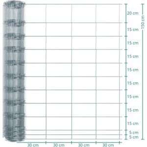 50m VOSS.farming Classic Wildzaun, Knotengeflecht, Höhe 150cm - 150/12/30, verzinkt