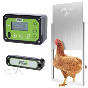 Kerbl SET SmartCoop Steuerung + automatischer Türöffner + Hühnertür 300x400mm, smarte Hühnerklappe