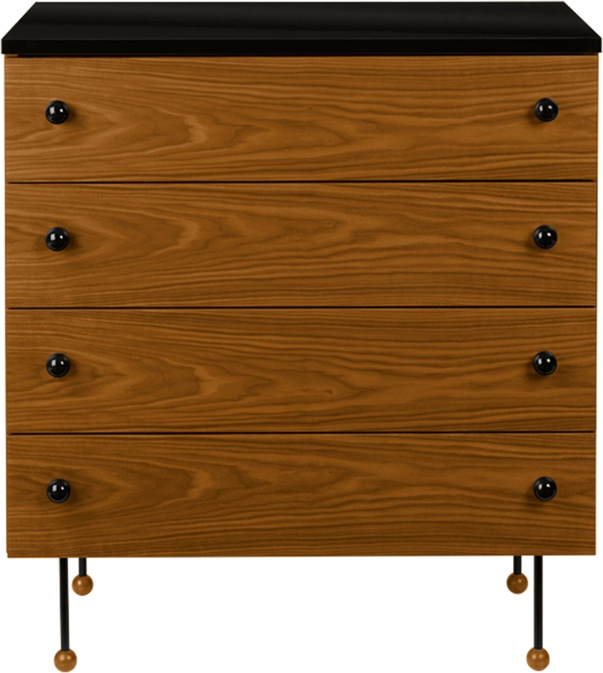 Gubi Grossman 62 Dresser 4, Walnuss/schwarz