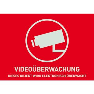 AU1320 Warn Aufkleber Video ohne ABUS Logo 148x105 mm Tür Fenster