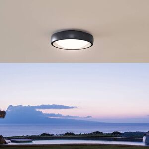 Lindby LED-Außendeckenleuchte Niniel, schwarz/weiß, rund