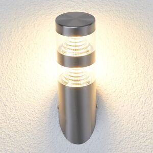 Lindby LED-Edelstahl-Außenwandleuchte Lanea schräg