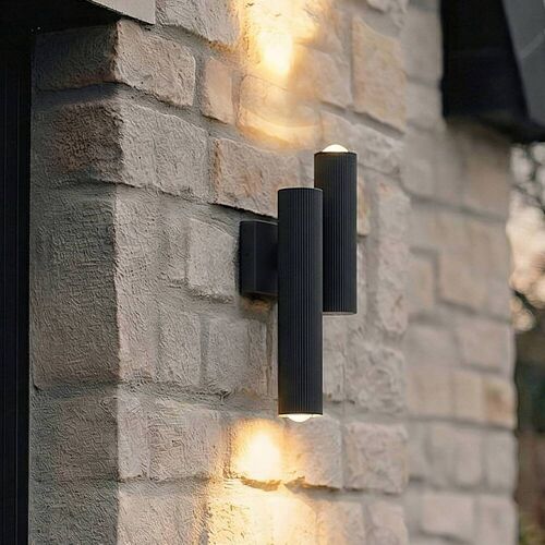 LED Aussenwandleuchte Torvian Lucande, schwarz, Metall, Modern, LED Wandleuchte außen