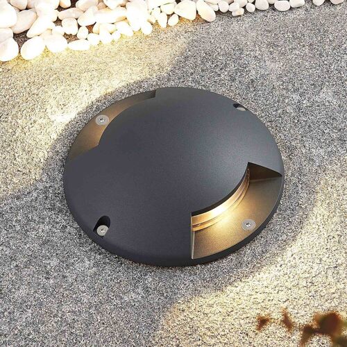 Lindby LED-Bodenstrahler Cormac, 2-flammig, Ø 21 cm, IP67 Cormac, schwarz, Aluminium, Modern, LED Außenleuchte