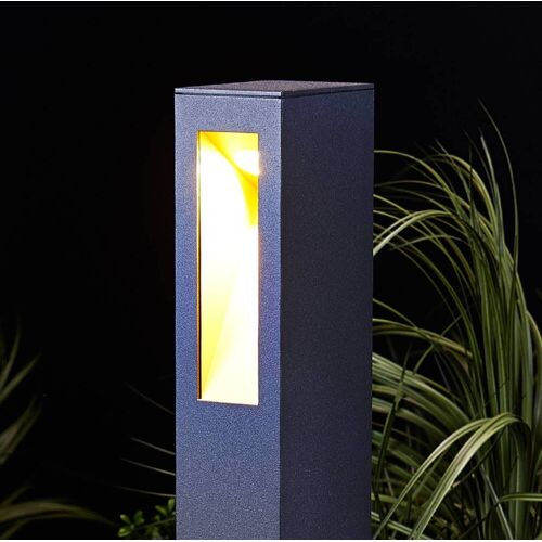 LED Wegeleuchte JENKE Lucande, schwarz, Aluminium, Modern, LED Außenleuchte