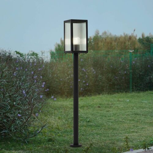 Wegeleuchte Bolgar Lindby, dimmbar, schwarz, Metall, Modern, Außenleuchte