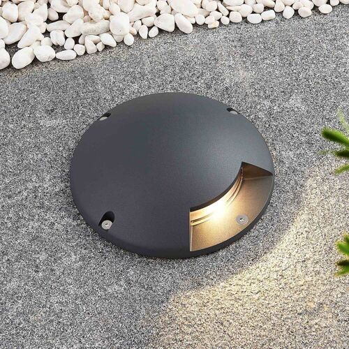 Lindby LED-Bodenstrahler Cormac, 1-flammig, Ø 21 cm, IP67 Cormac, schwarz, Aluminium, Modern, LED Außenleuchte
