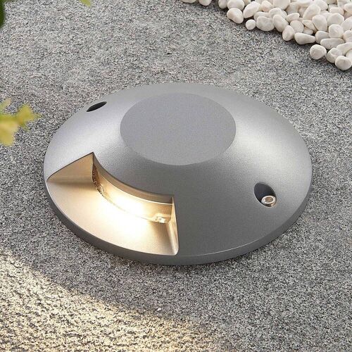 Lucande Jeffrey LED-Bodenstrahler, 1-flammig, alu / grau / zink, Aluminium, Modern, LED Außenleuchte