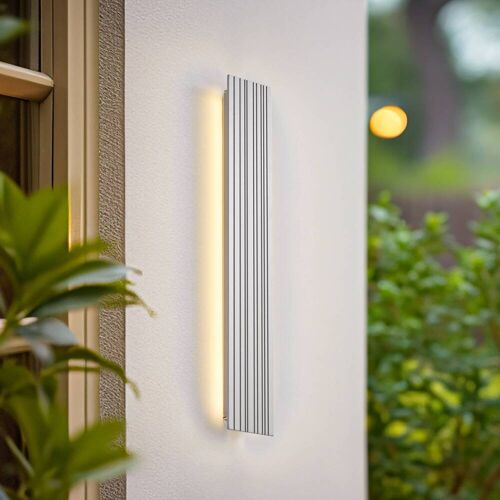 LED Aussenwandleuchte Melira Lucande, alu / grau / zink, Aluminium, Modern, LED Wandleuchte außen