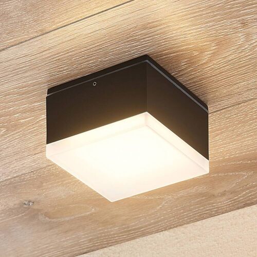 LED Außendeckenleuchte Mathea Lindby, schwarz, Aluminium, Modern, LED Deckenleuchten