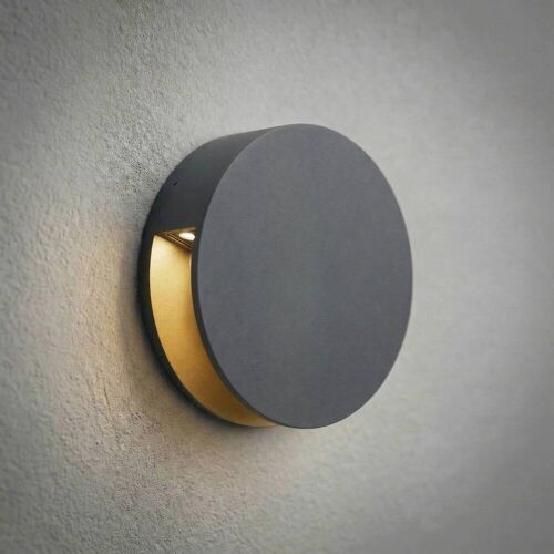 Lucande LED-Außenwandlampe Advero, anthrazit, Hausnummer CCT Advero, schwarz, Aluminium, Modern, Wandleuchte außen