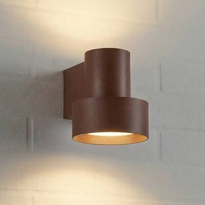 Außenwandleuchte Elune Lucande, braun / rost, Aluminium, Modern, Wandleuchte außen Außenwandleuchte Elune Lucande, braun / rost, Aluminium, Modern, Wandleuchte außen