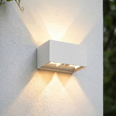 Außenwandleuchte Nivar Lindby, weiß / opal, Metall, Modern, Wandleuchte außen Außenwandleuchte Nivar Lindby, weiß / opal, Metall, Modern, Wandleuchte außen