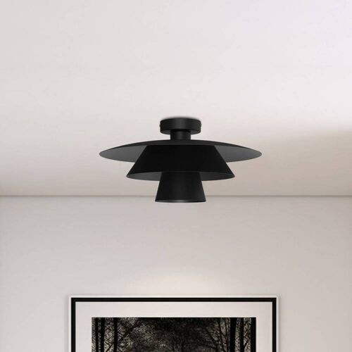 Deckenlampe Plato Luminex, dimmbar, schwarz, für Wohn- / Esszimmer, Metall, Modern, Deckenlampe