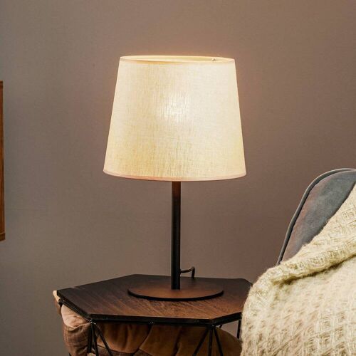 Nachttischlampe Chicago TK Lighting, creme / amber, für Wohn- / Esszimmer, Textil / Stoff / Seide, Tischlampe