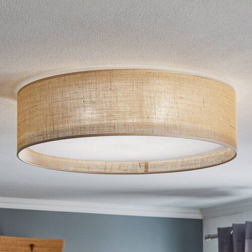 Deckenlampe Juta TK Lighting, dimmbar, braun / rost, für Wohn- / Esszimmer, Textil / Stoff / Seide, Deckenlampe