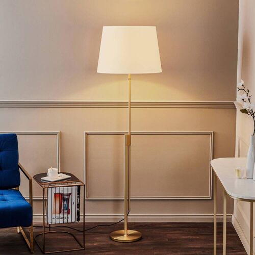Stehlampe Phelandis Rothfels, dimmbar, weiß / opal, für Wohn- / Esszimmer, Textil / Stoff / Seide, Stehlampe